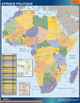 Carte Afrique Politique plastifiée