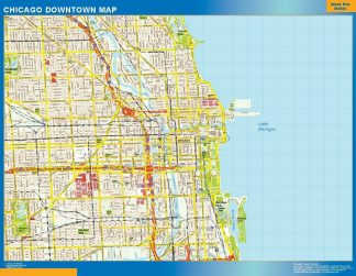 Carte Chicago downtown affiche murale