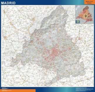 Carte Communauté de Madrid physique murale