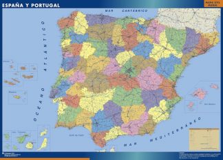 Carte Espagne provinces affiche murale