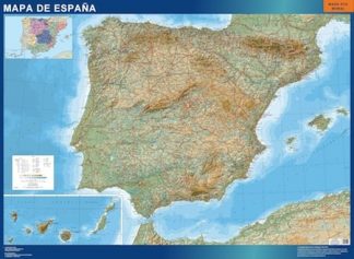 Carte Espagne relief affiche murale