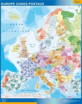 Carte Europe Codes Postaux affiche murale