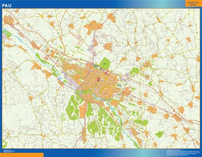 Carte Pau plastifiée