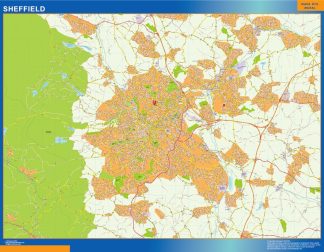 Carte Sheffield affiche murale