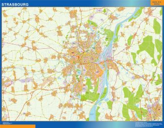 Carte Strasbourg plastifiée