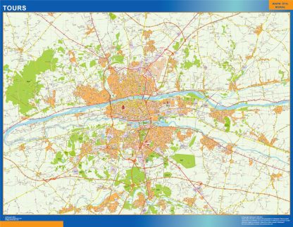 Carte Tours plastifiée