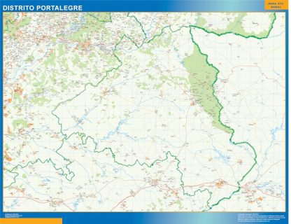 Carte district Portalegre plastifiée