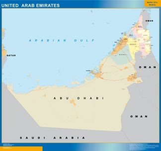 Carte Emirats Arabs Unis affiche murale