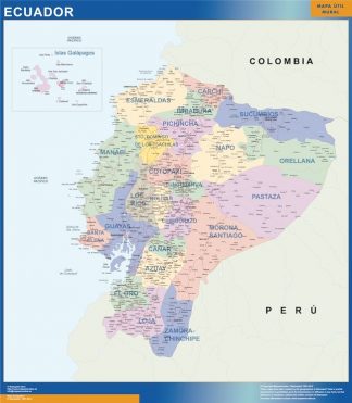 Carte Equateur affiche murale