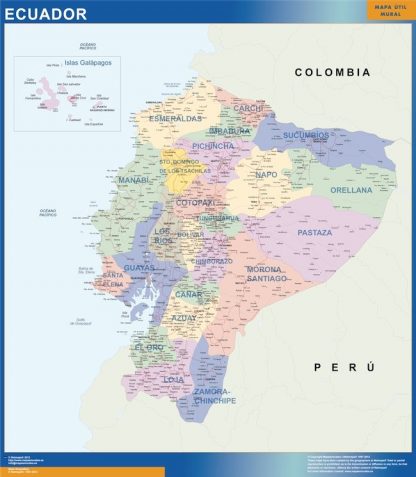 Carte plastifiée Equateur