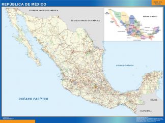 Carte Mexique affiche murale