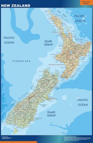 Carte plastifiée Nouvelle Zelande