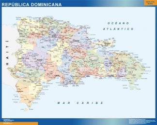 Carte plastifiée Republique Dominicaine