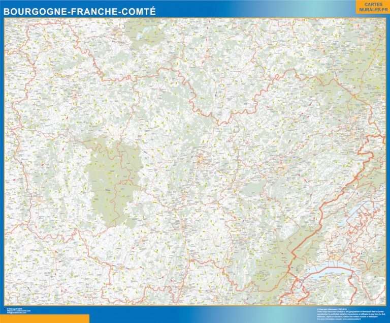 Cartes murales Bourgogne-Franche-Comté
