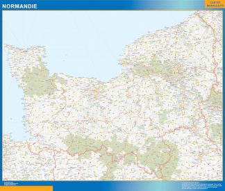 Carte plastifiée Région Normandie