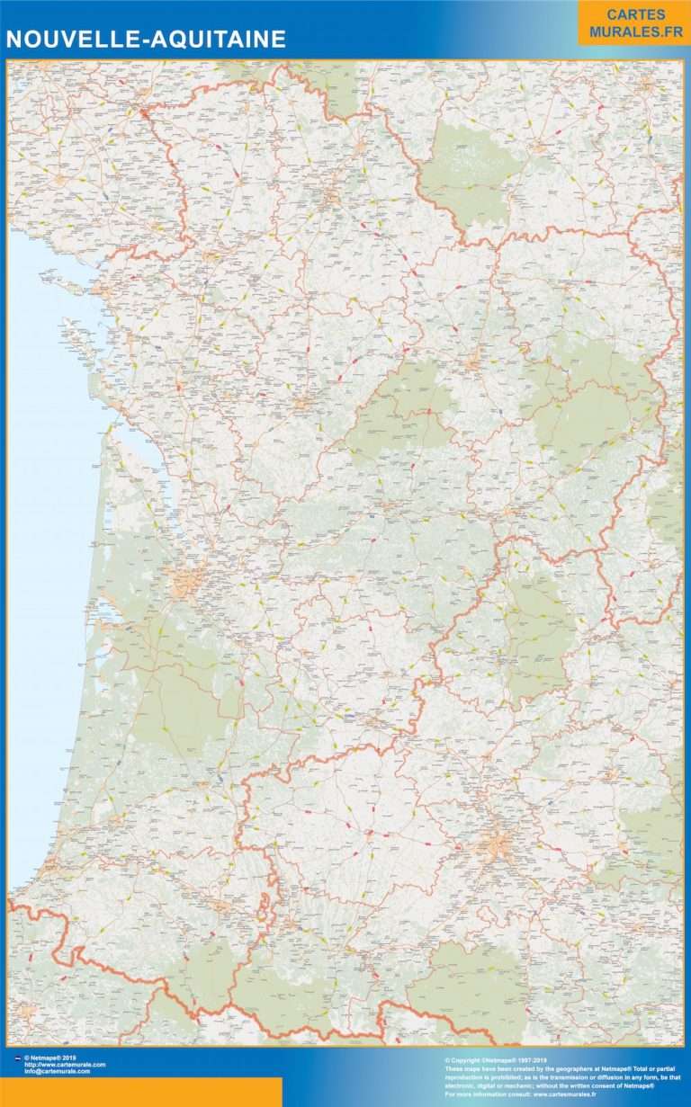 Cartes murales Nouvelle-Aquitaine
