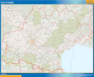 Carte plastifiée Région OccitanIe