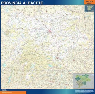 Carte province Albacete plastifiée