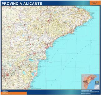 Carte province Alicante affiche murale
