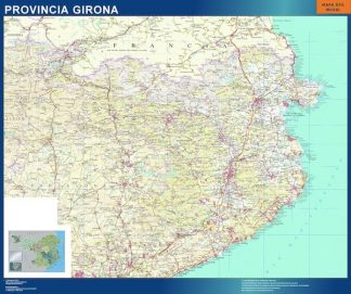 Carte province Girona affiche murale