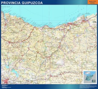 Carte province Guipuzcoa plastifiée