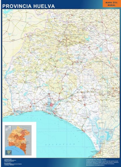 Carte province Huelva plastifiée