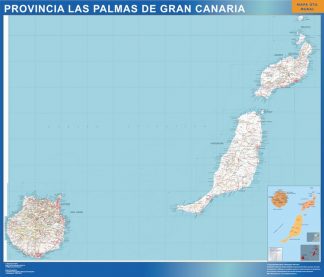 Carte province Las Palmas Gran Canaria affiche murale