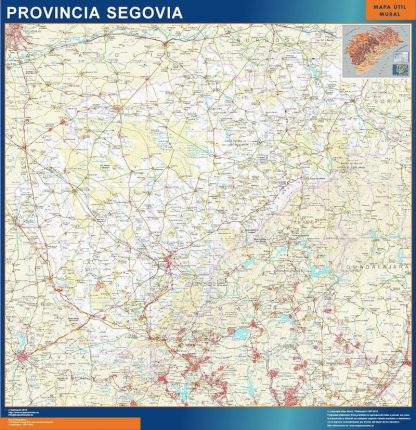 Carte province Segovia plastifiée