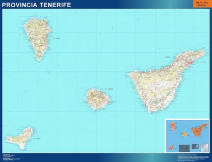 Carte province Tenerife affiche murale