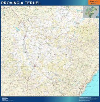 Carte province Teruel plastifiée