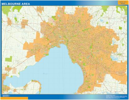 Mapa Melbourne zone plastifiée Australie