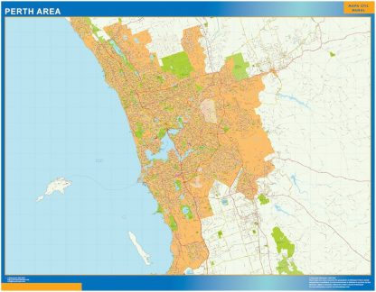 Mapa Perth zone plastifiée Australie