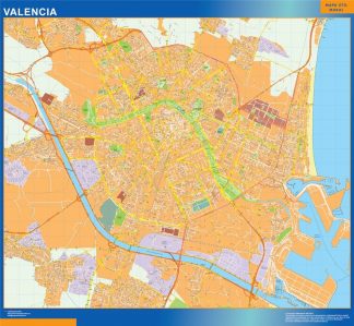 Plan des rues Valencia affiche murale
