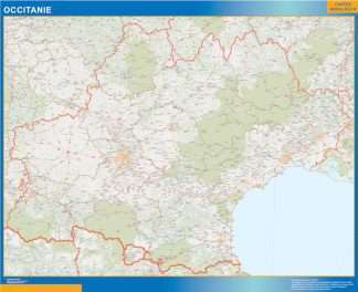 Carte murale Région Occitanie