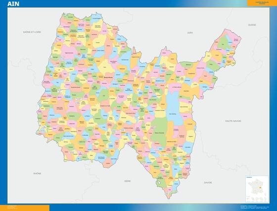 Ain — carte des communes du département