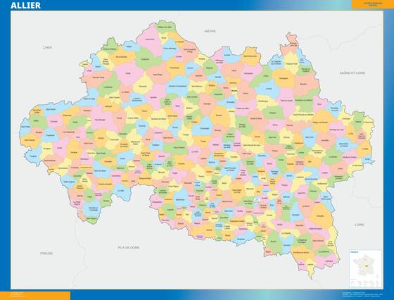 Allier — carte des communes du département