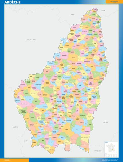 Ardèche — carte des communes du département