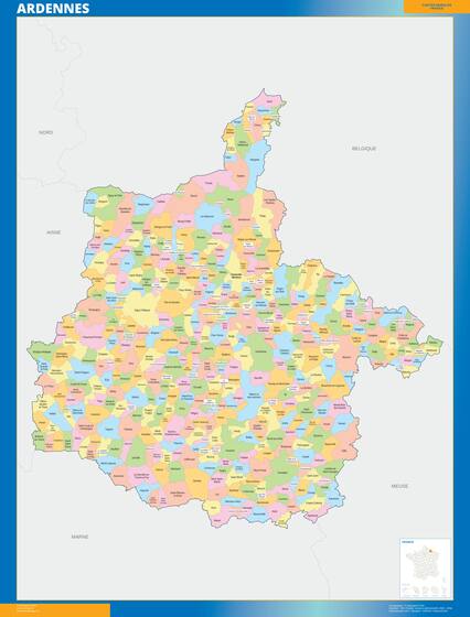 Ardennes — carte des communes du département