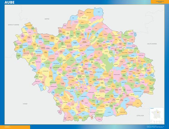 Aube — carte des communes du département