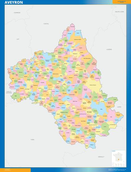 Aveyron — carte des communes du département