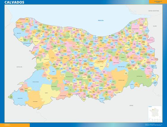 Calvados — carte des communes du département