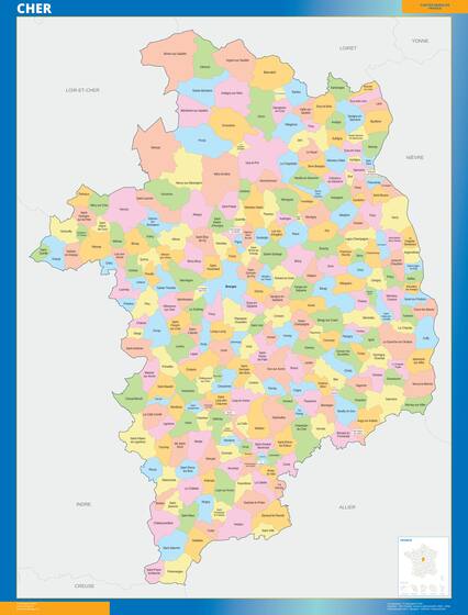 Cher — carte des communes du département