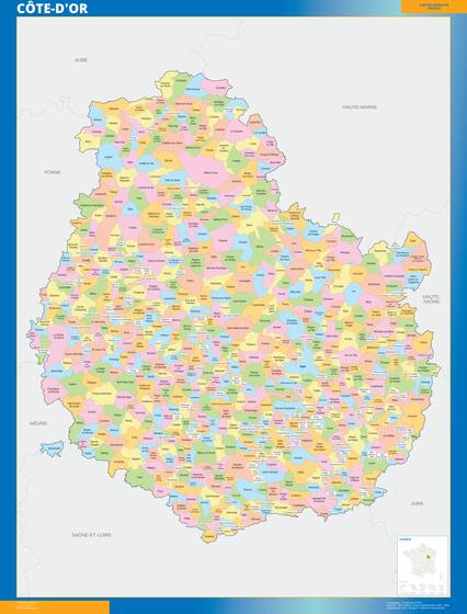 Côte-d'Or — carte des communes du département