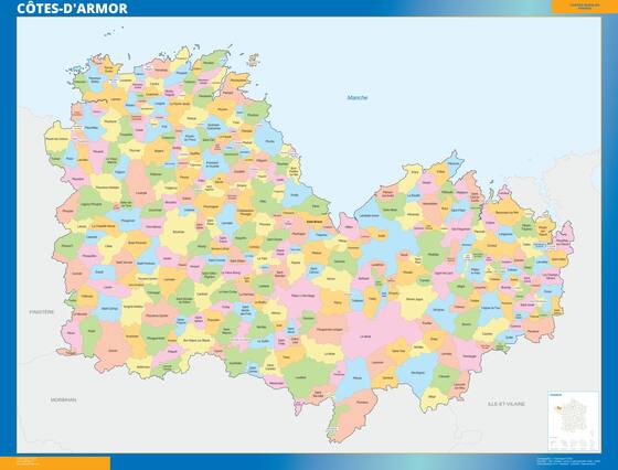Côtes-d'Armor — carte des communes du département