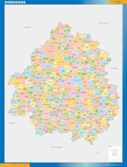 Dordogne — carte des communes du département