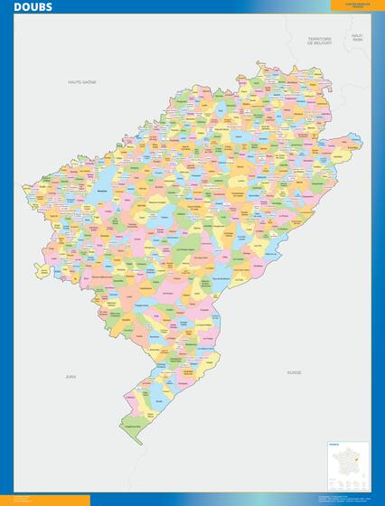 Doubs — carte des communes du département