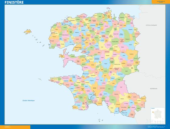 Finistère — carte des communes du département
