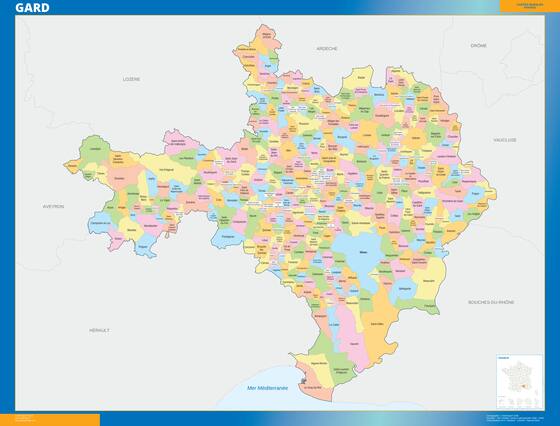 Gard — carte des communes du département