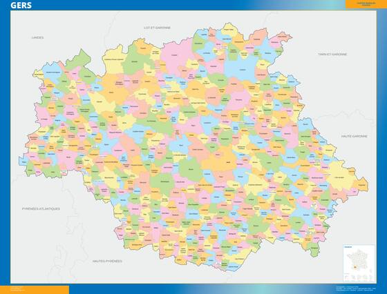 Gers — carte des communes du département