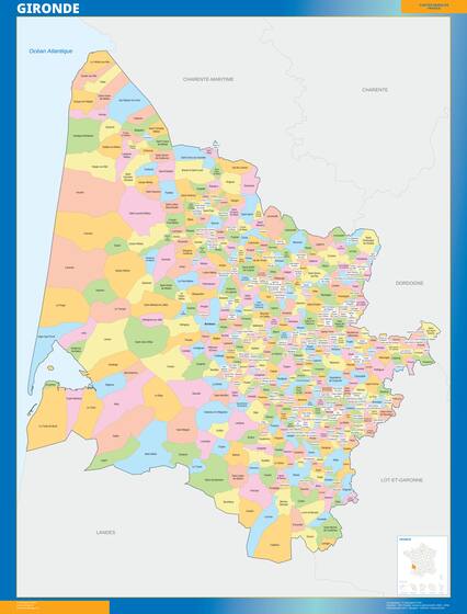 Gironde — carte des communes du département